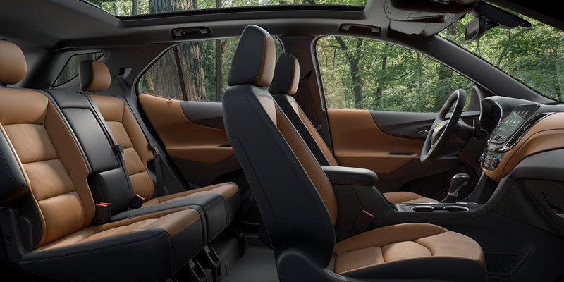 Interior view of leather seats in a 2020 Chevrolet Equinox