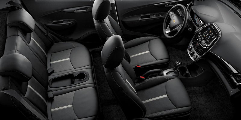Interior view of the seats in a 2020 Chevrolet Spark