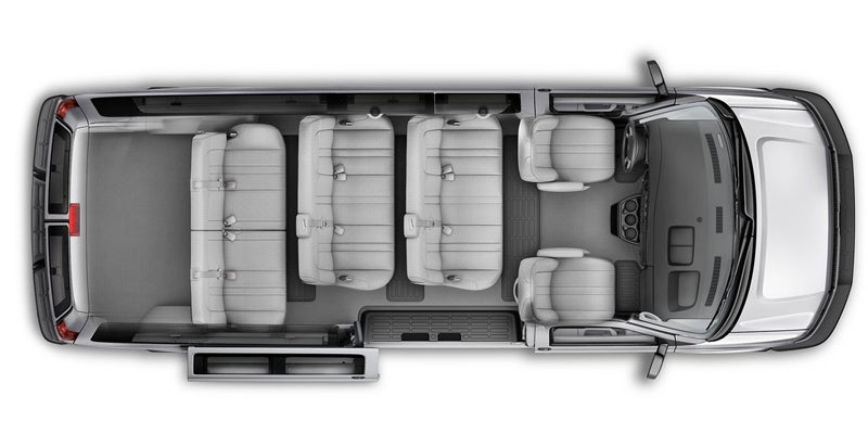 top down interior view of a 2021 Chevrolet Express cargo van