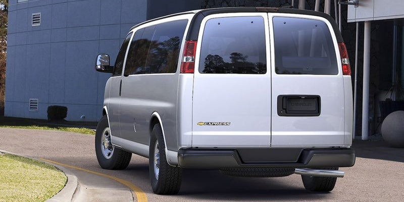 the back of 2021 Chevy Express cargo van