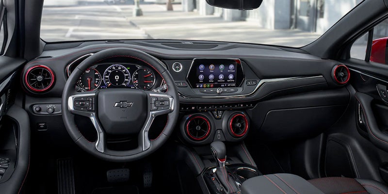 Interior view of dashboard in a 2022 Chevrolet Blazer