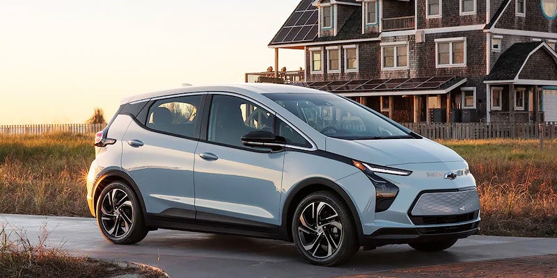 Light blue 2022 Chevrolet Bolt EV