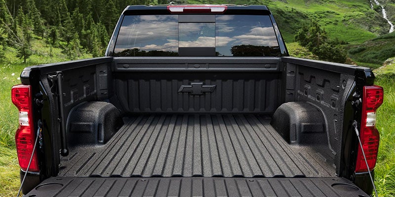 2022 Chevrolet Silverado 1500 truck bed with tailgate open