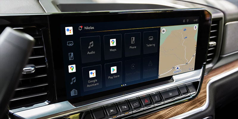 Navigation system in a 2022 Chevrolet Silverado 1500