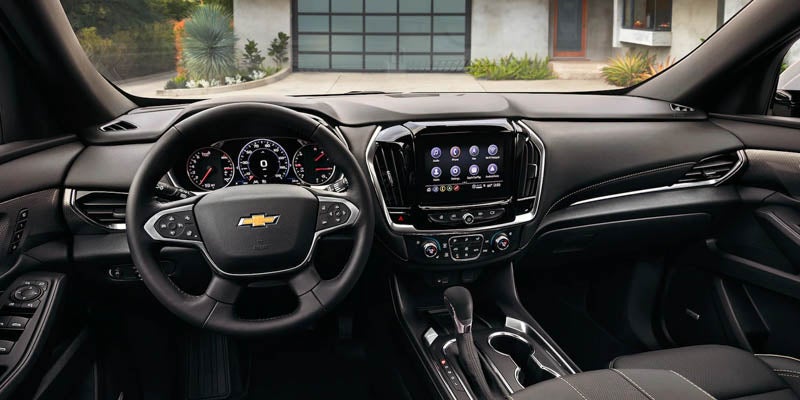 Interior view of dashboard in a 2022 Chevrolet Traverse