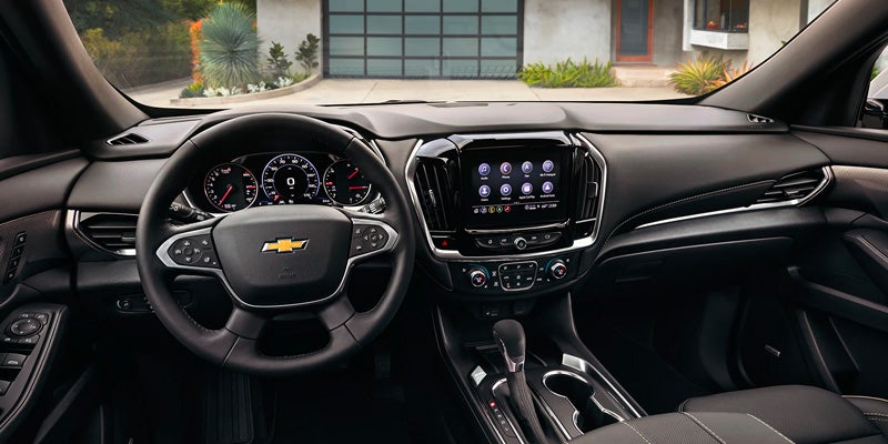 Interior view of the dashboard of a 2023 Chevrolet Traverse