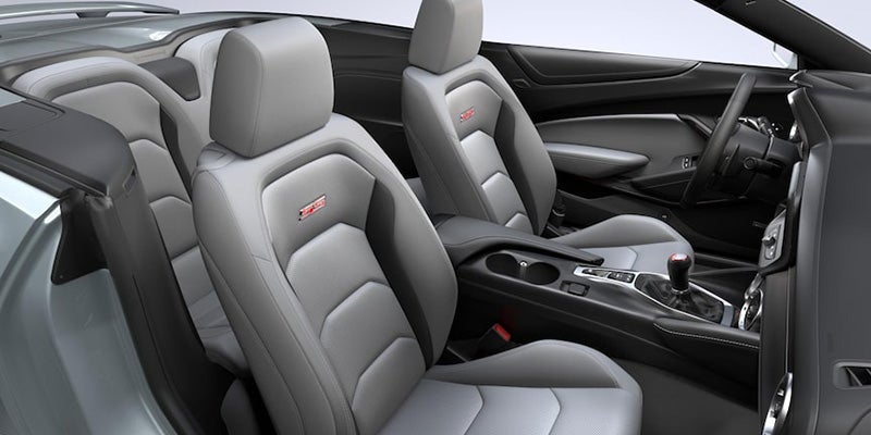 View of the leather seats inside a 2024 Chevrolet Camaro